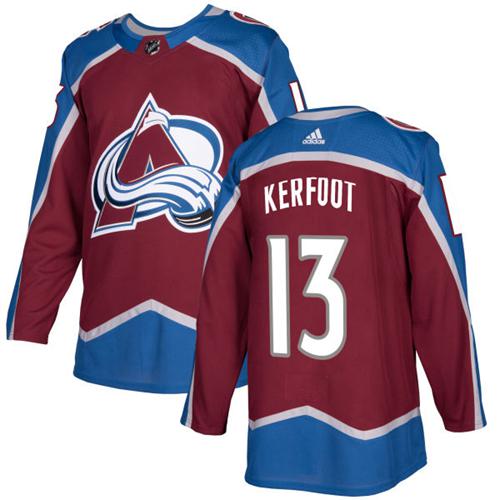 Adidas Avalanche #13 Alexander Kerfoot Burgundy Home Authentic Stitched NHL Jersey